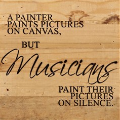 Natural Reclaimed Wood Wall Art: Musicians Paint on Silence